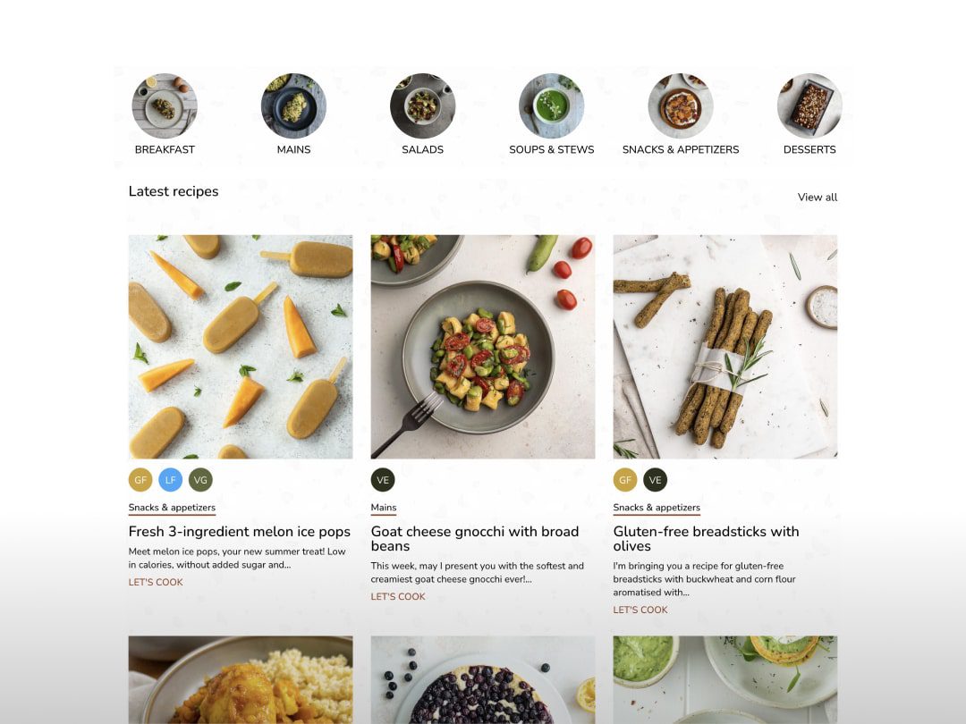 Website preview Stela's Food Stories