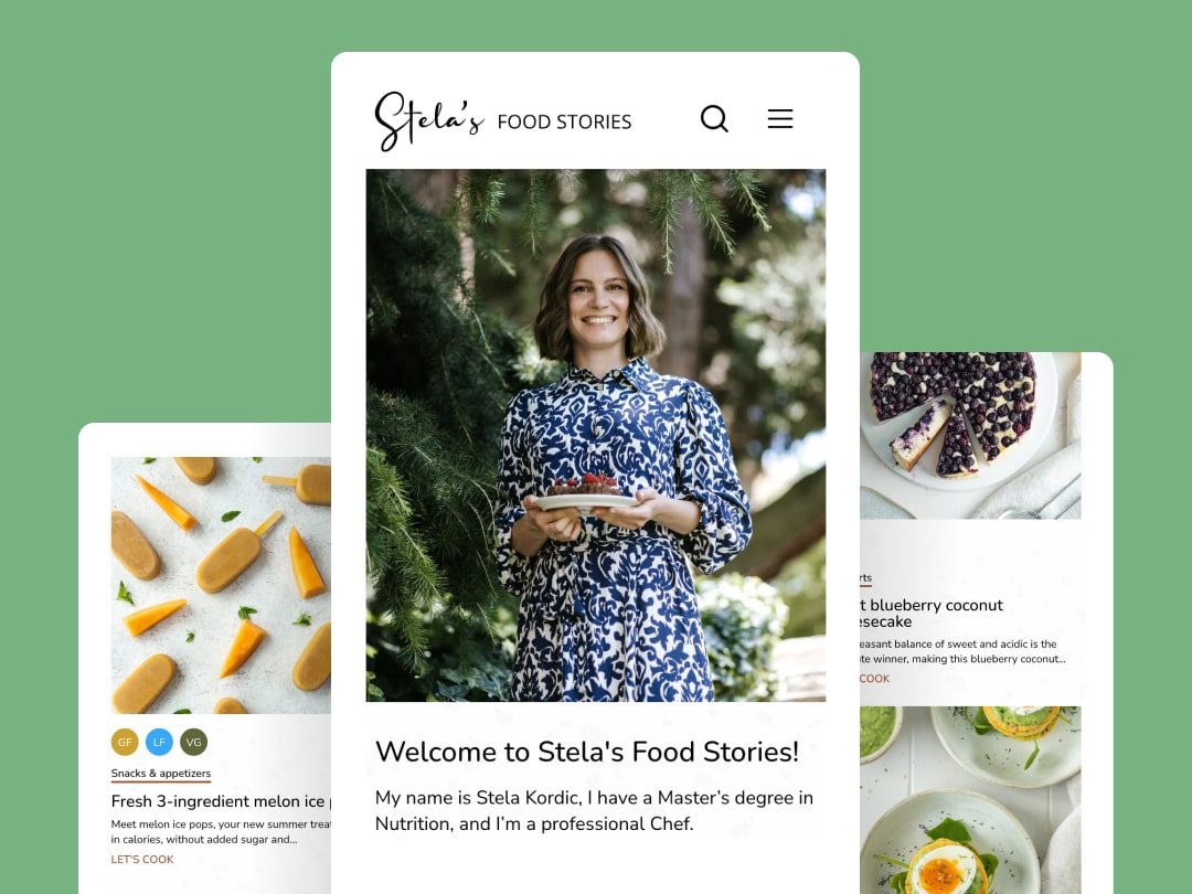 Website preview Stela's Food Stories
